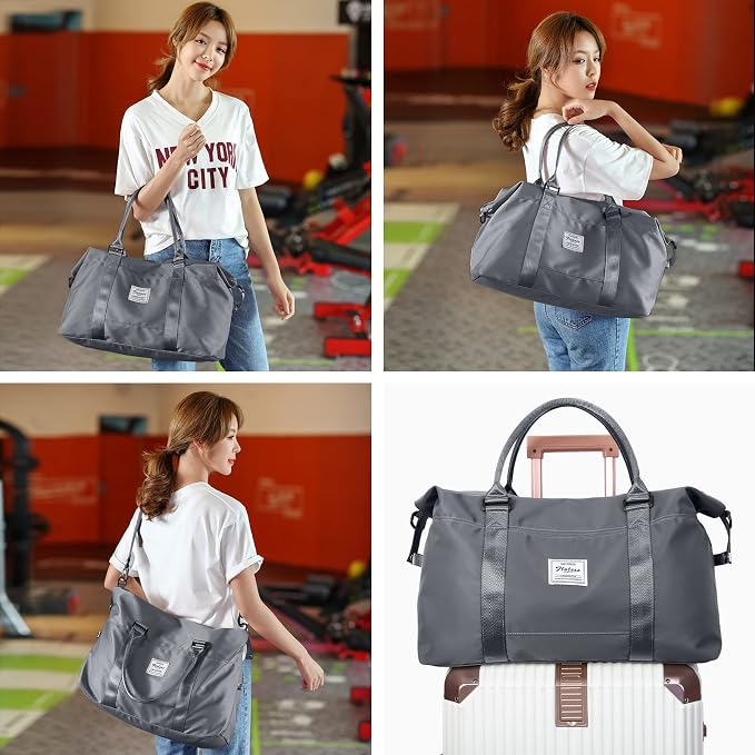 Travel Duffel Bag, Carry On Overnight Weekender Bags for Women | Travel Bag with Wet Pocket & Trolley Sleeve, For Spirit Airlines 18x14x8 Personal Item Bag - Image 6