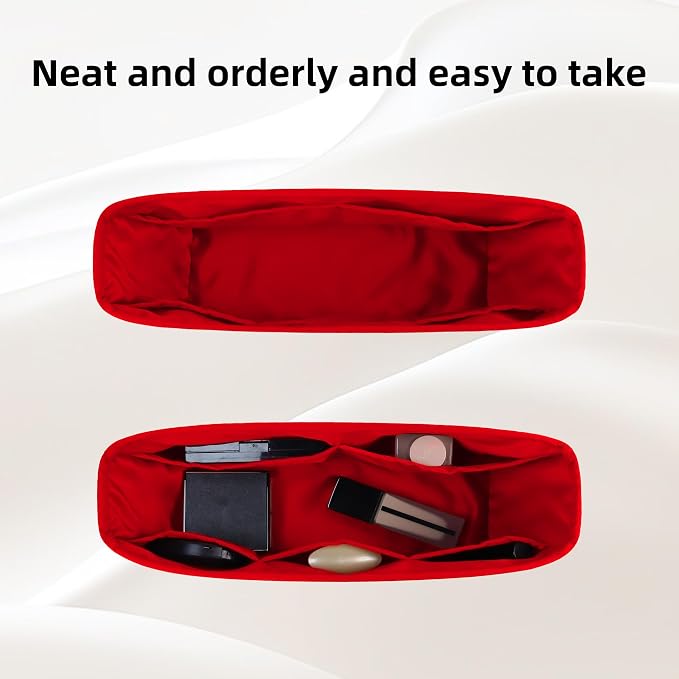 DGAZ Purse Organizer Insert Fits Neverfullbag BB/PM/MM/GM，Silk Bag Organizer，Luxury Handbag & Tote Shaper(Rouge moyen,PM) - Image 5