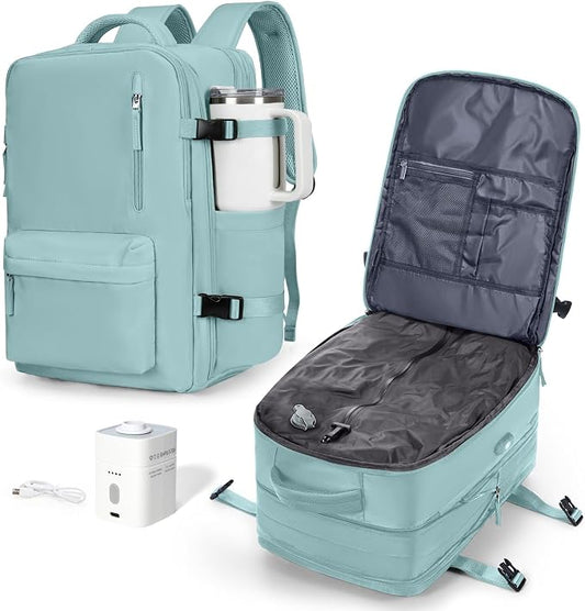 VGCUB Vacuum Backpack Travel with Pump, Vacuum Seal Compression Bags Laptop Backpack Personal Item by VGCUB