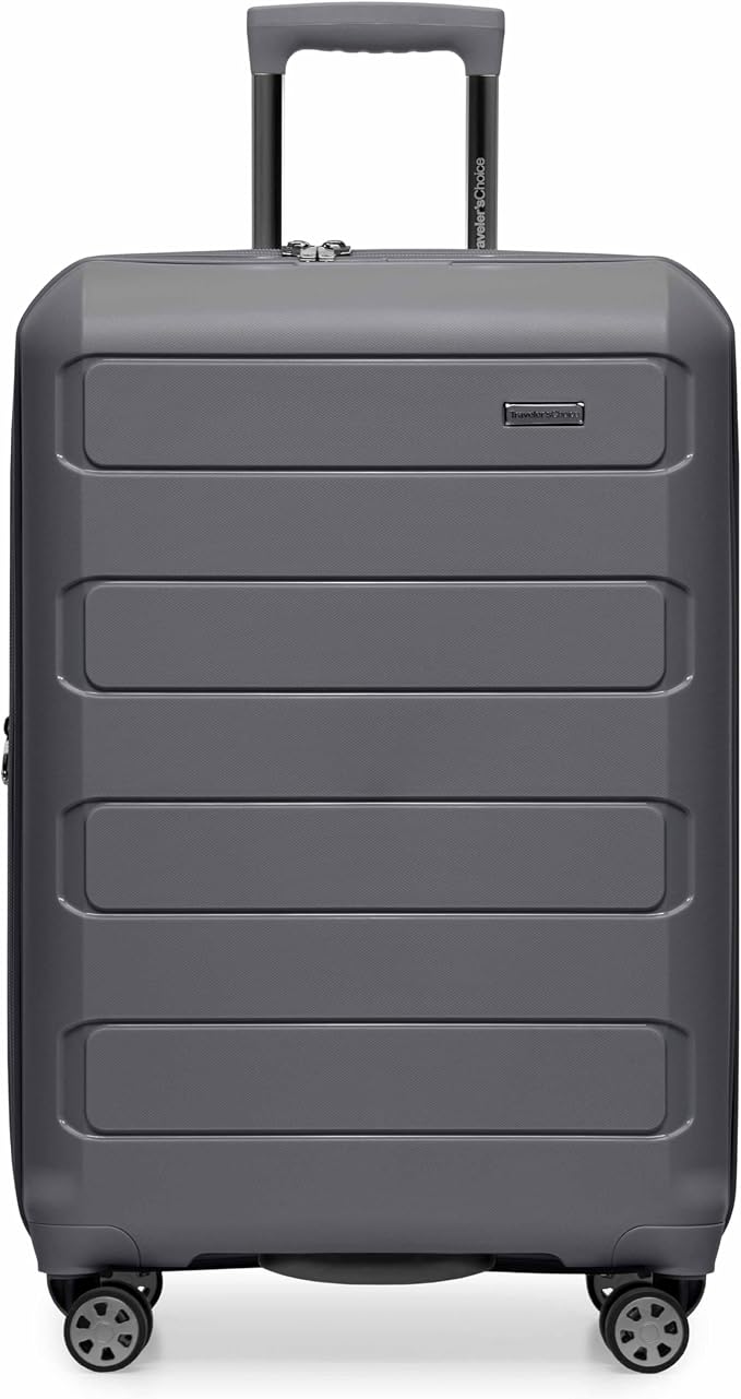 Traveler's Choice Pagosa Hardshell Expandable Luggage with Spinner Wheels, Gray, 3-Piece Set (22/27/30) - Image 2