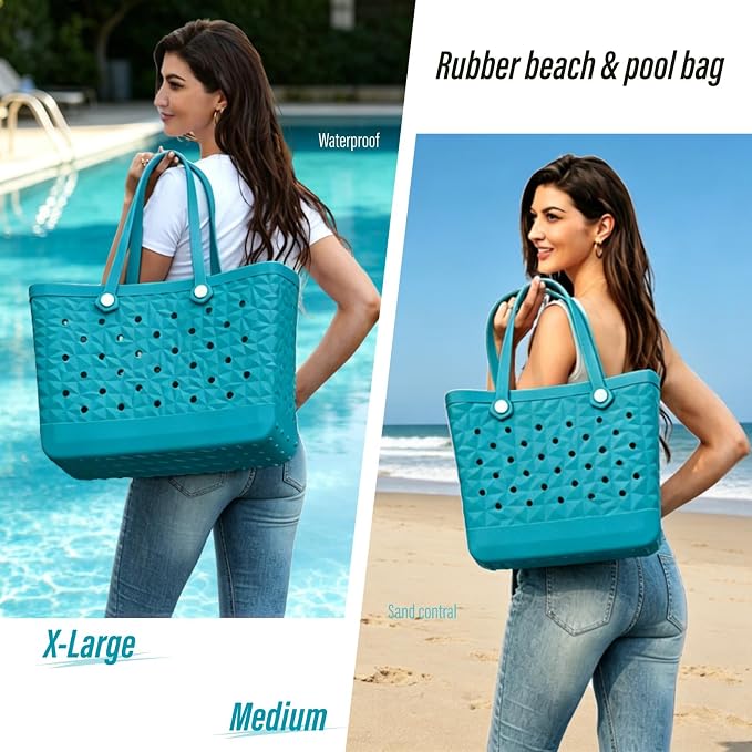 Rubber Beach Tote Bag Waterproof Tip-Proof Outdoor Tote Bag for the Beach Boat Pool Sports - Image 7