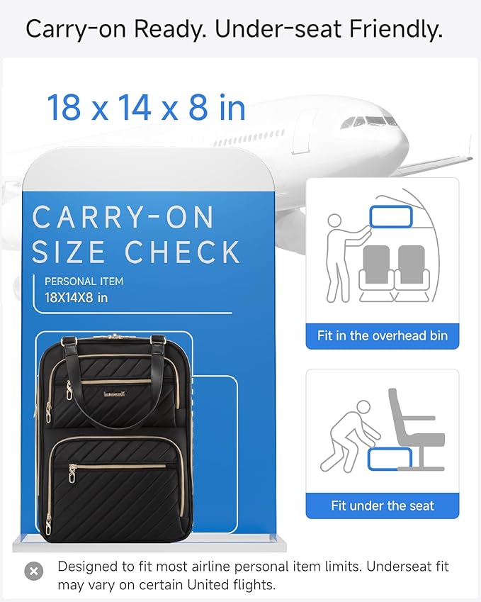 LUGGEX Underseat Carry On Luggage with Wheels, UDK2 Lightweight Under Seat Luggage, Soft Sided Personal Item Suitcase for Short Trip (UX-Core, Black, 17 Inch) - Image 3