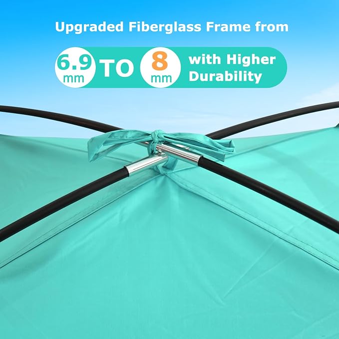 COMMOUDS Beach Tent Sun Shelter for 3/4/6/8 Person, UPF 50+ UV Protection Beach Shade Canopy Tent, Lightweight, Easy Set Up and Carry - Image 4
