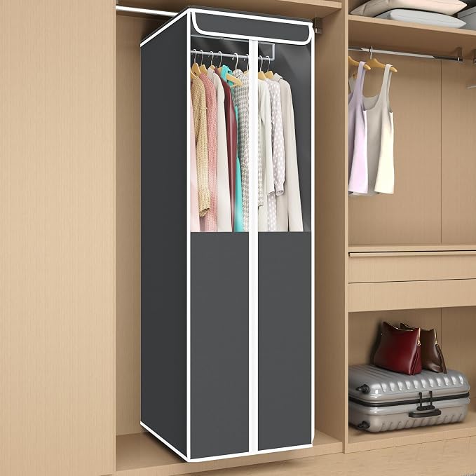 Univivi Garment Bags for Hanging Clothes, 2 Pack Large Clothes Storage Bags Closet Organizer with Clear Window, Premium Hanging Garment Storage Bag for Suits, Coats, Dresses, 54" (Dark Grey) - Image 2