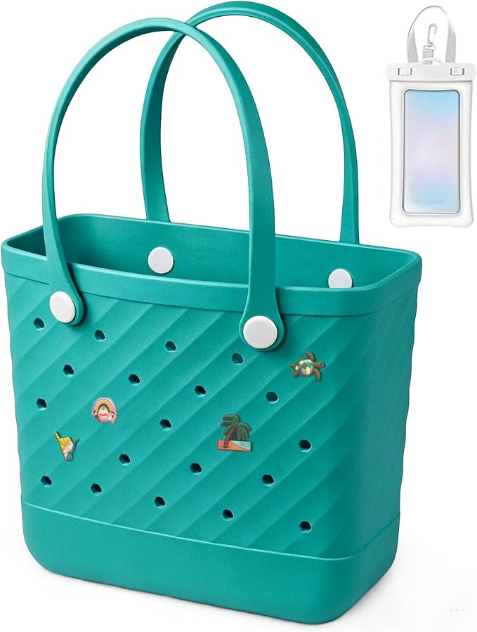 Rubber Tote Bag Extra Large & Medium, Waterproof Beach Bag for Women Men, Pool Travel Swim Silicone Tote by Unknown