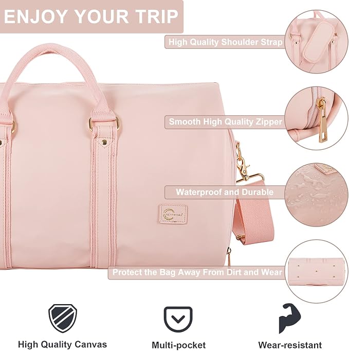 seyfocnia Convertible Carry on Garment Bag for Women, Garment Bags for Travel with Shoe Pouch 2 in 1 Hanging Suitcase Suit Bag for Women Travel Duffle Bag Garment Bag - Image 4