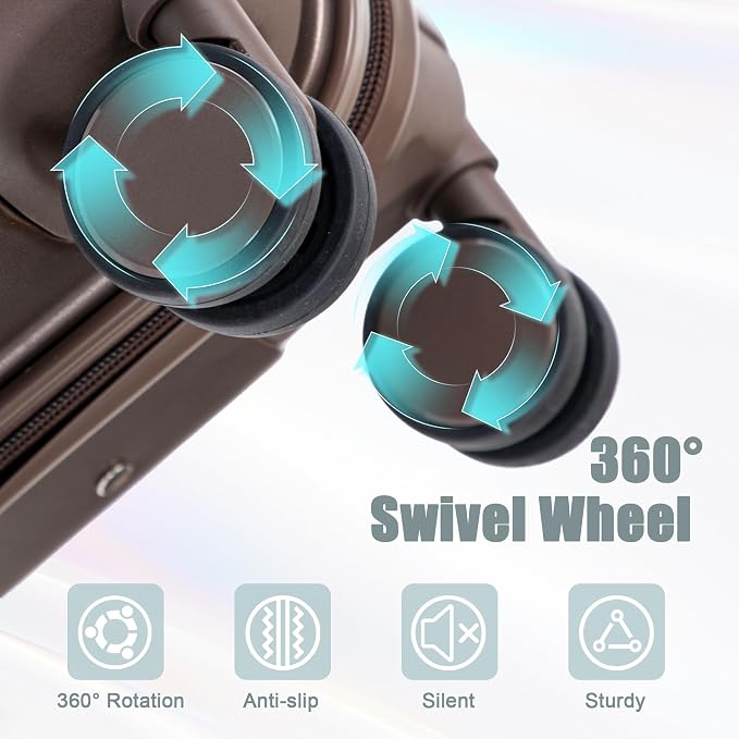 20+14 Inch Hardshell Luggages, Lightweight Durable ABS Suitcase with Spinner Wheels - Image 4