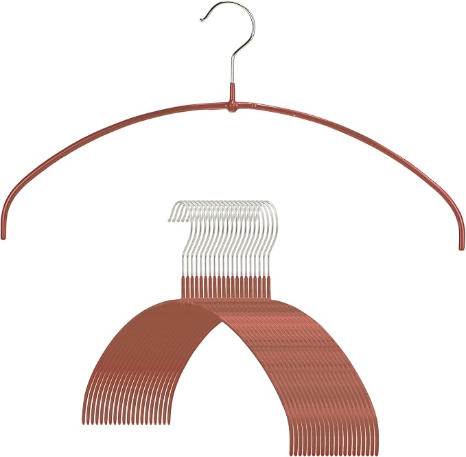 Mawa by Reston Lloyd, Euro Ultra-Thin Series, Non-Slip Space Saving Clothes Hanger, Style 40/PT for T-Shirts, Blouse, & Sun Dresses, Set of 20, Copper by Mawa