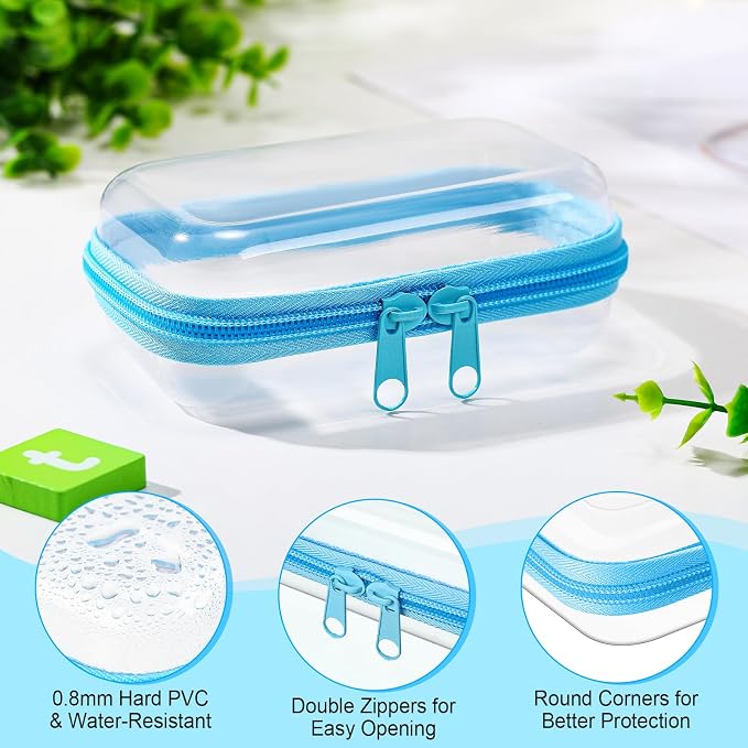 Sanwuta 6 Pcs Clear Hard Zipper Case Plastic Zipper Pouches Transparent Makeup Bag Pencil Case Pouches Toiletry Diaper Bag for Travel Toy Storage Organizer Bins(Colorful,5 x 3 x 2 Inch) - Image 3