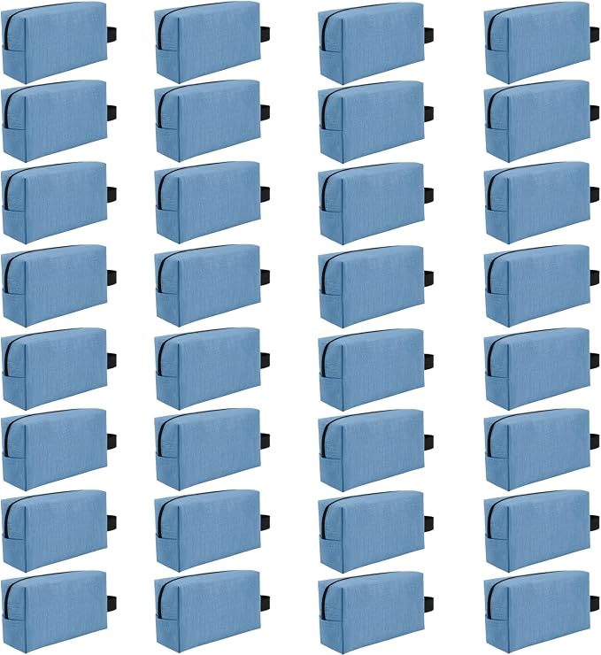 32 Pcs Travel Toiletry Bag for Men Women Bulk Large Water Resistant Shaving Bag Hanging Cosmetic Bag Makeup Travel Pouch Foldable Toiletry Organizer (32, Light Blue) by Home