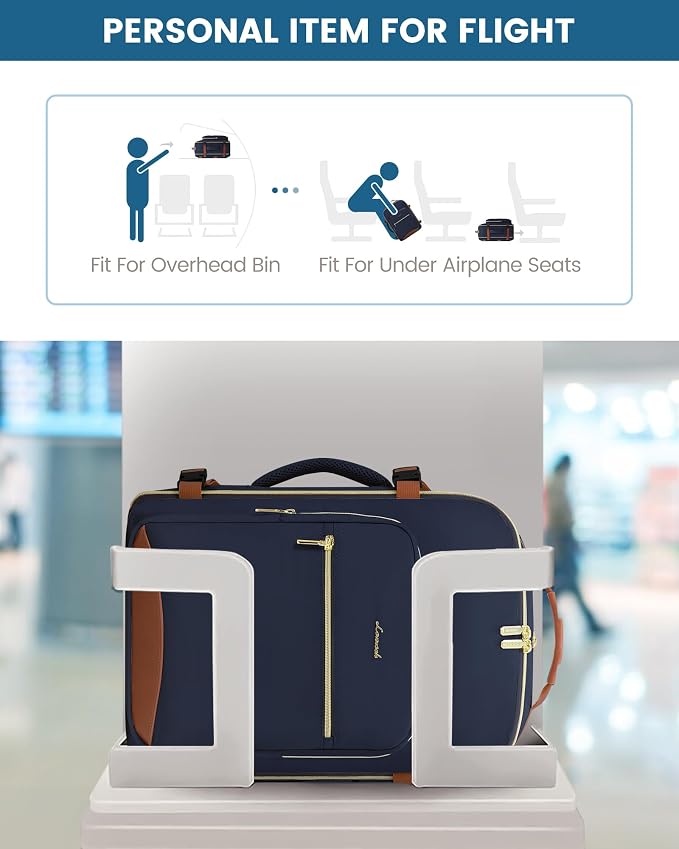LOVEVOOK 50L Travel Backpack Flight Approved Carry on Backpack,3 Packing Cubes,Waterproof Personal Item Travel Bag,TSA Carry on Luggage Suitcase Travel Essentials,Gifts for Women & Men,fits 18" Laptop - Image 4