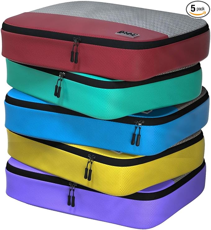 Large Packing Cubes for Travel - 5pc Packing Cubes for Suitcases - Lightweight Luggage Organizer Bags (Non-Compression) by DotDot