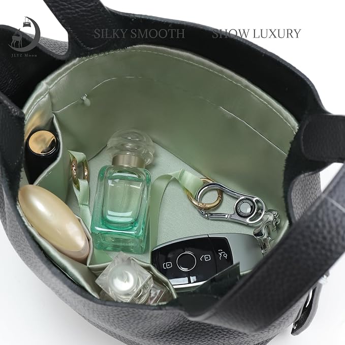 Fits for Picotin 18 Bag Insert, Premium Silk Purse Organizer Insert, Smooth Touch & Lightweight， Luxury Handbag Organizer with Gift Box Fits For Hermes(PC18,Gris Neve) - Image 2