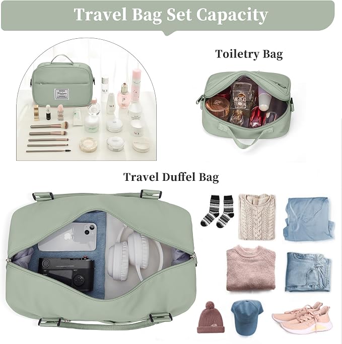 Weekender Bags for Women, Personal Item Travel Bag with Shoes Compartment | Overnight Travel Duffel Bag with Toiletry Bag, Airplane Friendly Carry-On Bag - Image 2