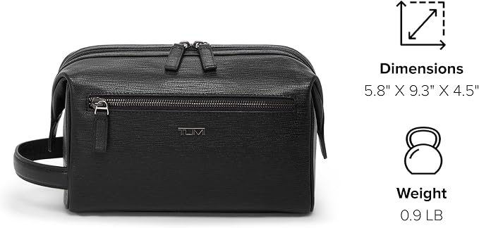 TUMI - Travel Accessories Dopp Kit - Men's Travel Essentials Framed Toiletry Bag - Black Emobossed Leather - Image 7