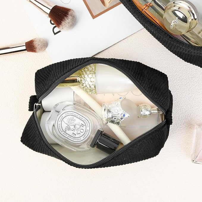 SOIDRAM Makeup Bag Preppy Cosmetic Bag Bulk Makeup Pouch Personalize Travel Toiletry Bag Organizer Cute DIY Makeup Brushes Storage Bag for Women - Image 6