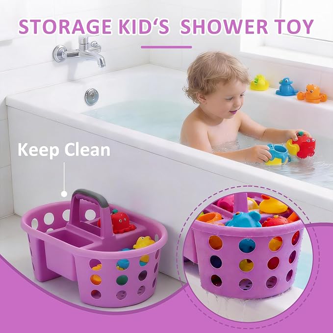 SIMPLYKLEEN Large Shower Caddy Portable 2PC - Made in USA Plastic Jumbo Size Dorm Storage Candy Tote with Handle Shower Organizer for Bathroom, Pantry, Kitchen, College Dorm, Purple - Image 8