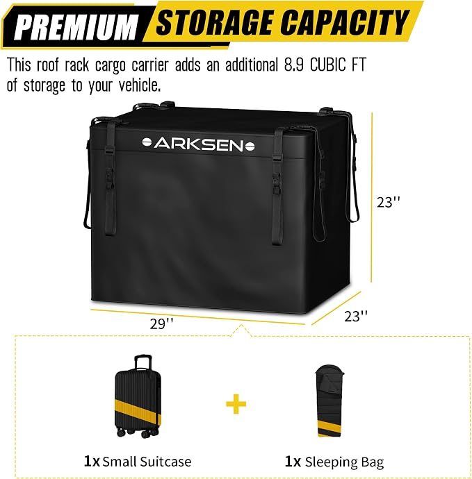 Arksen 8.9 Cu Ft Waterproof Hitch Cargo Carrier Bag – Fits 32 x 26 x 4 Inch Baskets (No Rack Needed), Large Storage for RV - Image 5