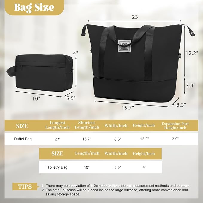 Merax Luggage Set,6 Piece Suitcase with Bags,Lightweight Carry on Luggage | 14/20 IN Airplane Approved,24/28IN Hardside Suitcase with Double Spinner Wheels Handle Password Lock,Black - Image 8