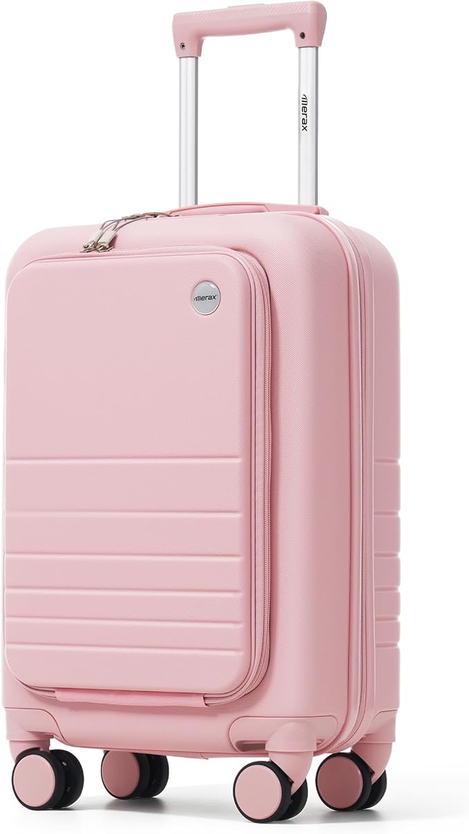 20 Inch Checked Suitcase with TSA Lock Travel Duffel Bag Wet-Dry Toiletry Bag, Pink Front-Opening - Image 8