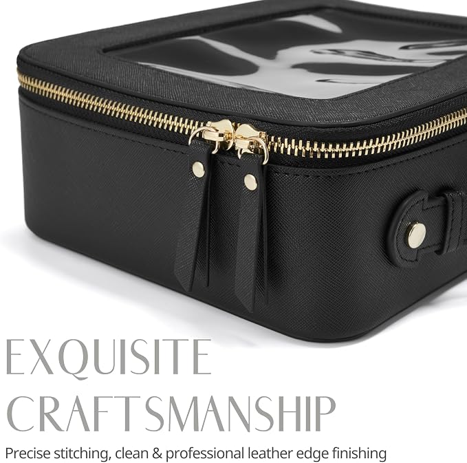 Popvibe Clear Makeup Case Black Traveling Toiletry Bag Travel Large Big Clear Cosmetic Bag Mahjong Tile Bag with Zipper Women - Image 9
