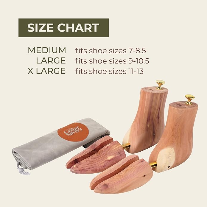 Cedar Boot Tree for Men - Natural Aromatic Wood Boot Tree Grown In USA, For Boots & Shoes, Storage Bag Included - Image 4