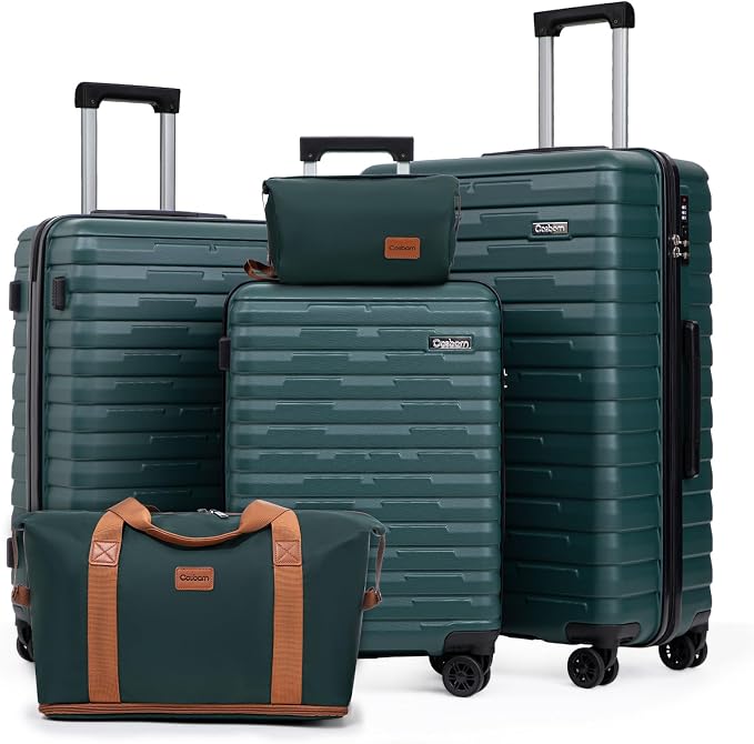 Cosbarn Luggage Sets 5 Piece Suitcases with Wheels, Suitcase Set ABS Hard Case Luggage with Lock Spinner Wheels Durable Travel Luggage by Cosbarn