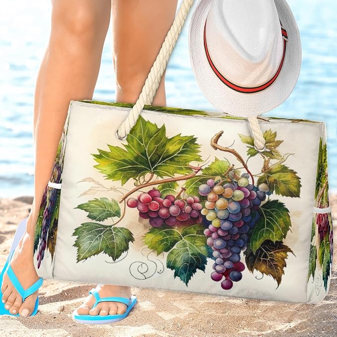 Large Beach Bag with Zipper Beach Bags for Women Water Resistant Swim Pool Bag - Image 7