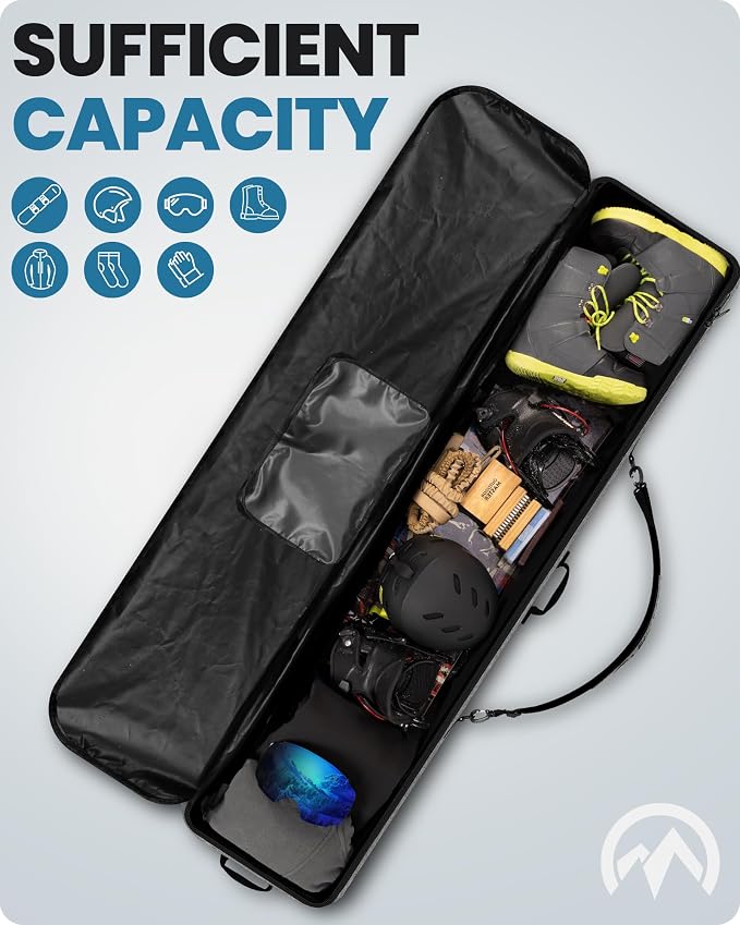OutdoorMaster Snowboard Bag - 900D Water Resistant Snowboard Travel Bag with Shoulder Strap, Foldable Storage Design - Image 3