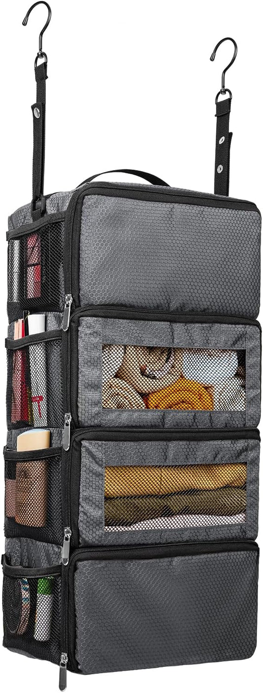 Suitcase Organizer, Travel Luggage Organizer Hanging Shelves Packing Cube Closet/Collapsible Portable Travel Organizer for Carry-on by Vokelater