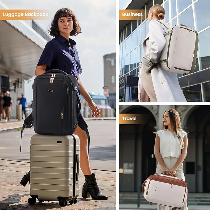 LOVEVOOK 40L Travel Backpack for Women,Carry on Luggage Backpack Flight Approved with 3 Packing Cubes,Waterproof Personal Item Travel Bag fits 17 Inch Laptop,Overnight Weekender Business Daypack - Image 2