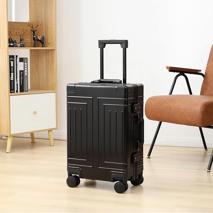 All Aluminum Carry On Luggage，Cut from Whole Aluminum Sheet，22x14x9 Airline Approved ，（3rd Generation，Premium Metal zipperless suitcase ） (black, 20inch) - Image 6