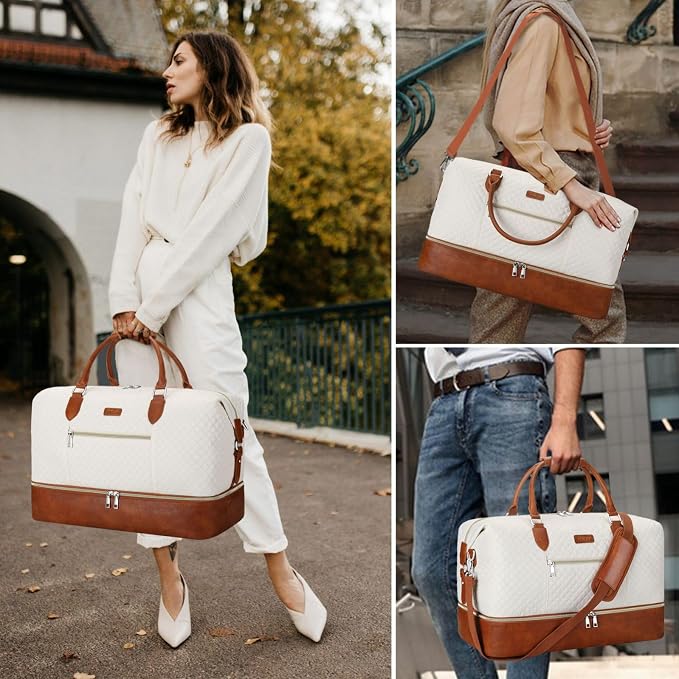 ITIEZY Weekender Overnight Bag for Women - Large Travel Duffel Bag with Shoe Compartment, Gym Duffel Bag Hospital Bag Carry On Tote Bags for Airplanes with Crossbody Bag Toiletry Bag 3Pcs Set - Image 8