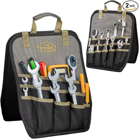 Ryker Tool Backpack Heavy Duty Organizer. Contractor & Electrician Tool Bag | 26-Pocket Foldable & Portable Heavy Duty Tool Bag Organizer stand. HVAC Technician Plumber & Electrician Tools Organizer by TheRykerBag