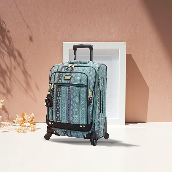 Steve Madden Designer Luggage Collection - 3 Piece Softside Expandable Lightweight Spinner Suitcase Set - Travel Set Includes an Under Seat Bag, 20-Inch Carry on and 28-Inch Checked Suitcase, Legends - Image 9