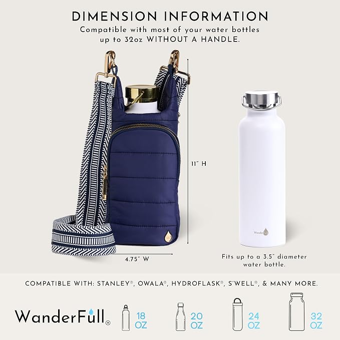WanderFull Original HydroBag Crossbody Water Bottle Holder with Phone Pocket, Fits Water Bottles up to 32 oz - Image 5