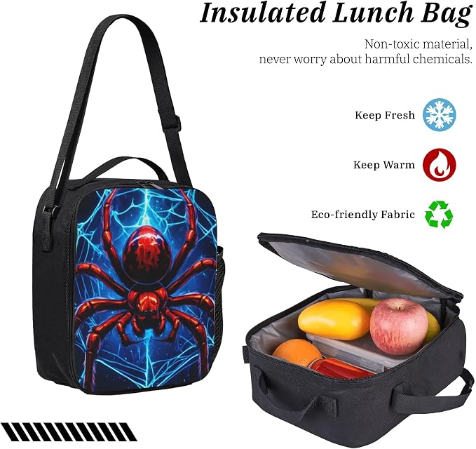 Halloween Kids School Backpack Set with Lunch Bag & Pencil Case 17 Inch Large Capacity School Bag Bookbag for Boys Girls - Image 6