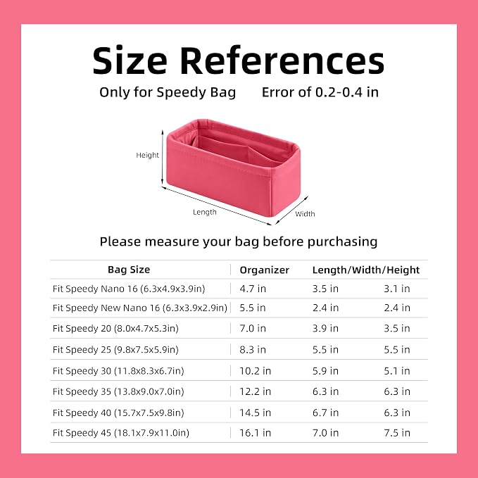 DGAZ Silk Purse Organizer Insert Fits LV Speedy 16/20/25/30/35/40/45 bags，Silky Smooth Bag Organizer，Luxury Handbag & Tote Shaper(Rose lipstick,New nano 16) - Image 7