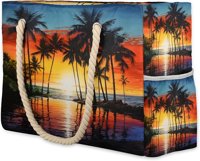 Large Beach Bag with Zipper Beach Bags for Women Water Resistant Swim Pool Bag by Unknown