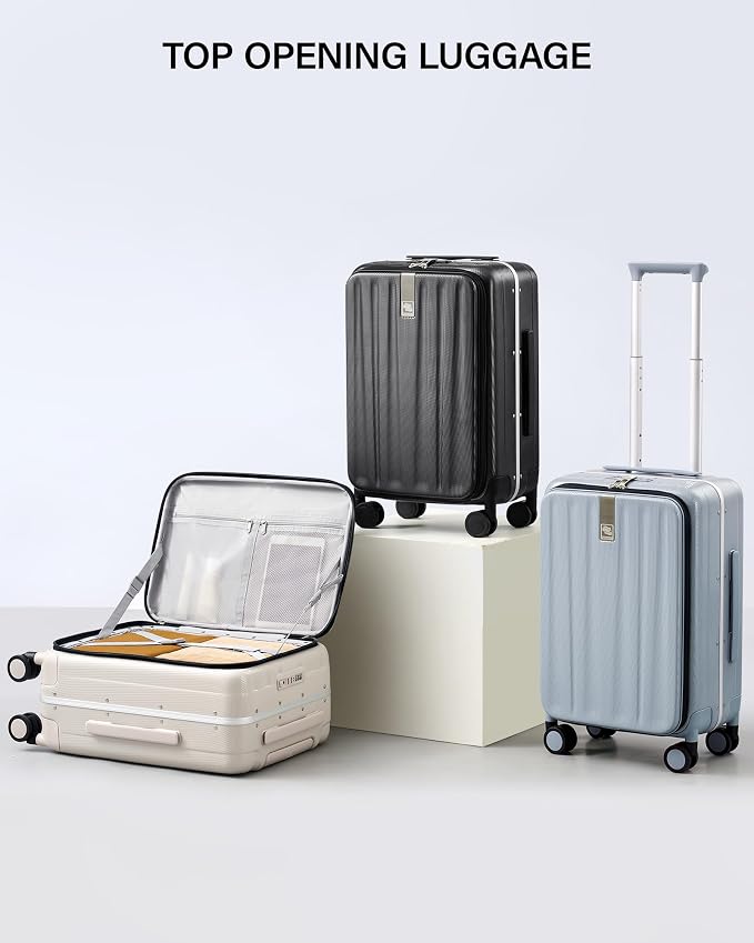 Hanke 26 Inch Large Checked Luggage PC Hard Shell Luggage Top Opening Travel Luggage Suitcases with Wheels for Woman Men.(Grey) - Image 11