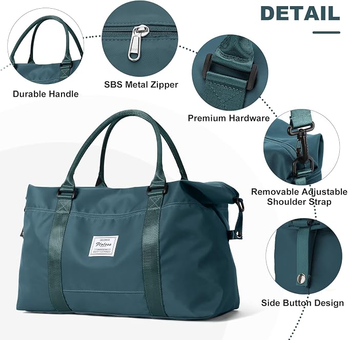 Travel Duffel Bag, Carry On Overnight Weekender Bags for Women | Travel Bag with Wet Pocket & Trolley Sleeve, For Spirit Airlines 18x14x8 Personal Item Bag - Image 6