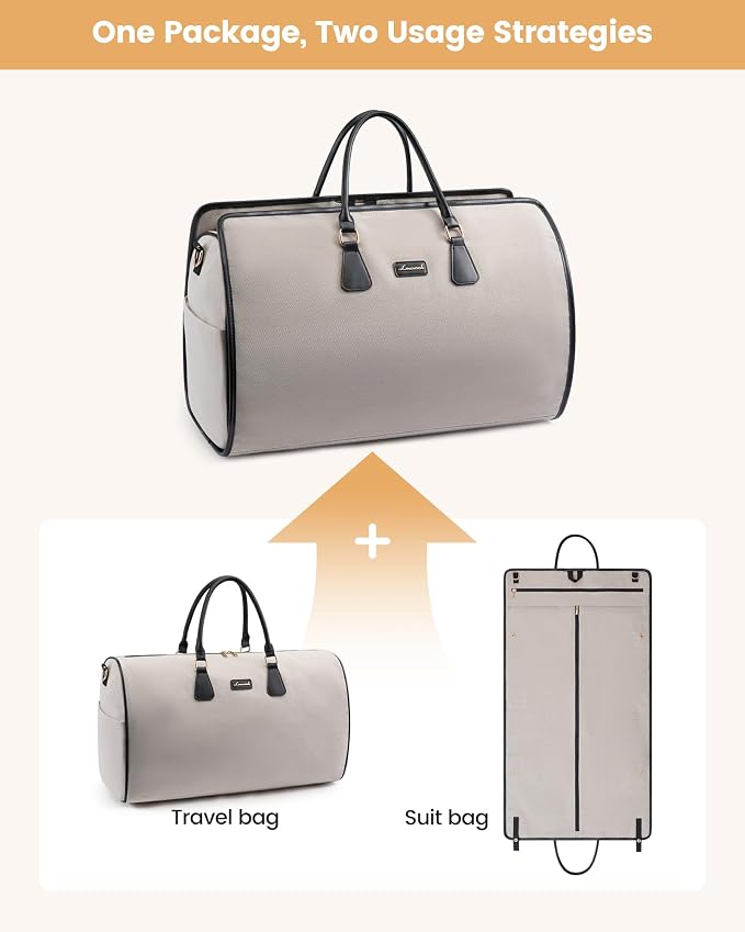 LOVEVOOK Garment Bags for Travel,3 in 1 Garment Duffle Bags for Travel with Shoe Pouch,Carry on Garment Bag for Women Men,Hanging Suitcase Suit Dress Business Travel Bag Weekender Bag - Image 2