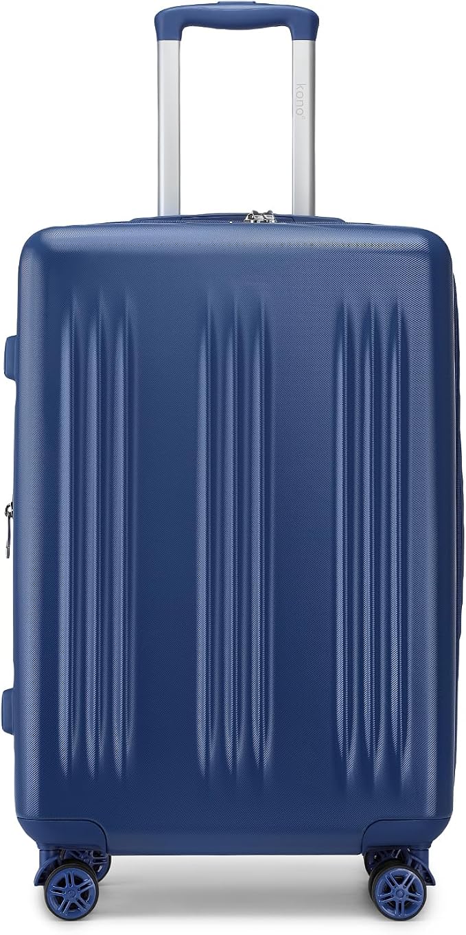 Kono Lightweight 28 Inch Expandable Luggage with Quiet Spinner Wheels TSA Lock, Scratch and Drop Resistant PC+ABS Hardside Durable Large Checked Suitcase, Navy Blue - Image 8