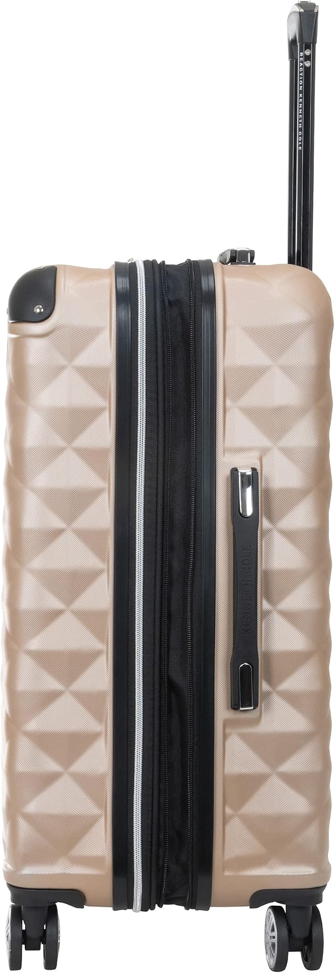 Kenneth Cole REACTION Diamond Tower Collection Lightweight Hardside Expandable 8-Wheel Spinner Travel Luggage, Rose Champagne, 24-Inch Checked - Image 8