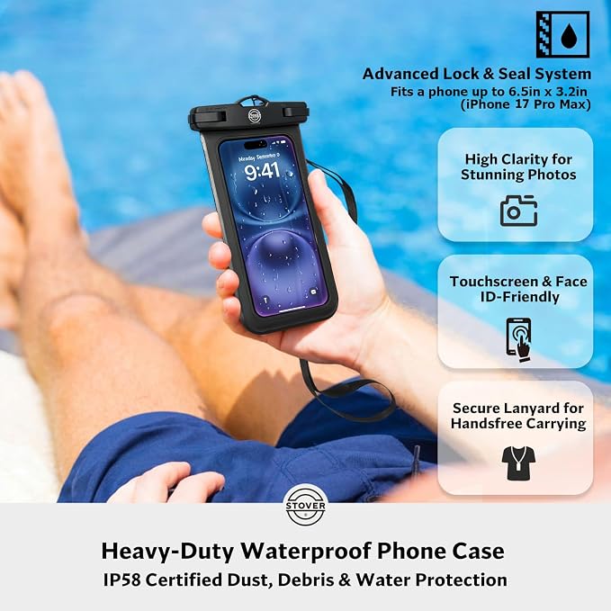 STOVER 5/10/25/30/40L Waterproof Dry Bag, Medium Lightweight Roll Top Dry Bag Backpack w/Waterproof Phone Case, Kayaking, Travel, Hiking, Fishing, Tubing, Camping, the Beach, Men/Women (Pink) - Image 6