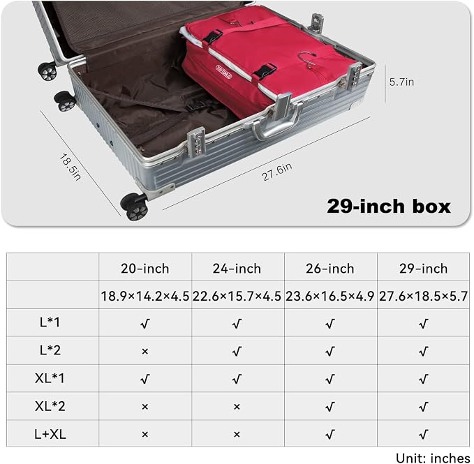 TABITORA Portable Hanging Travel Shelves Bag Packing Cube Organizer Suitcase Storage Large Capacity - Image 6