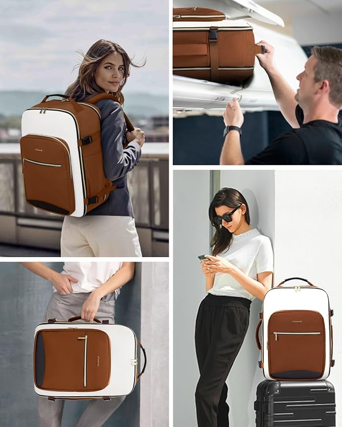 LOVEVOOK 40L Travel Backpack for Women & Men, Airline Approved Carry On Luggage with 3 Packing Cubes, TSA Overnight Bags, Waterproof Personal Item Bag, Weekender Essentials Backpacks fits 17" Laptop - Image 6