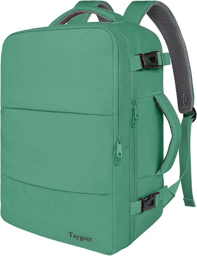 Taygeer Travel Backpack for Women, TSA Friendly Bag for Business Hiking | 40L Airline Approved Carry On Bag with 17.3 inch Laptop Compartment, Backpack Carry On Luggage for friend Gym Sport, Green by Taygeer