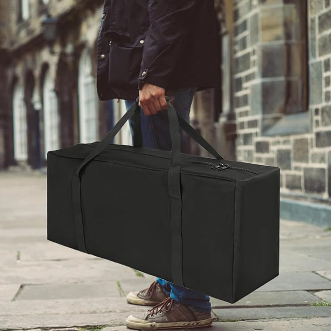 COOLBEBE 32" Sports Duffle Bag - 73L Large Travel Duffel Luggage Bag with Upgrade 2-way Lockable Zippers, Sturdy & Water Resistant, Black - Image 7