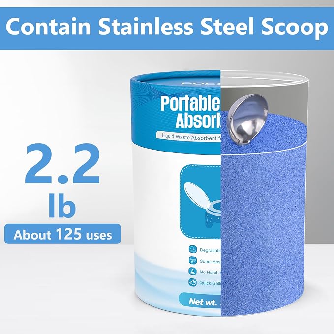 Poesie Poo Absorbent Gel Powder for Portable Toilet Camping Hiking Outdoor Portable Potty Resolution - Image 6